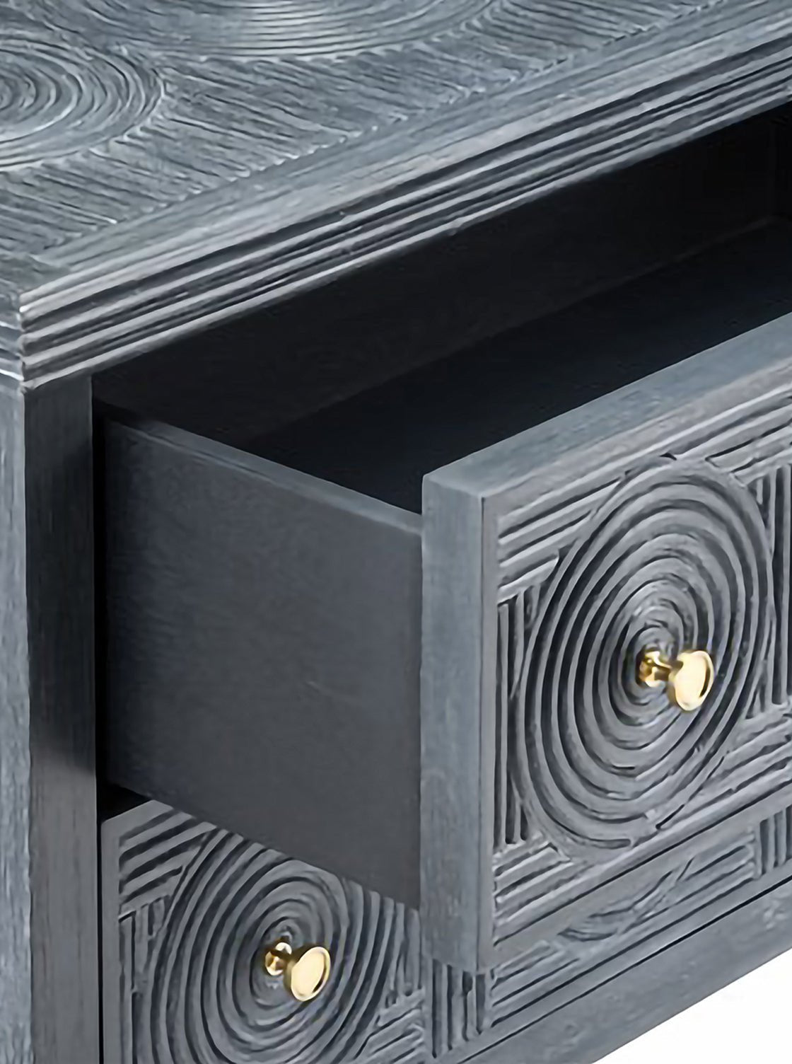 Barton Nightstand - Mahogany Wood, Metal Base