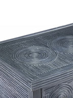 Barton Nightstand - Mahogany Wood, Metal Base