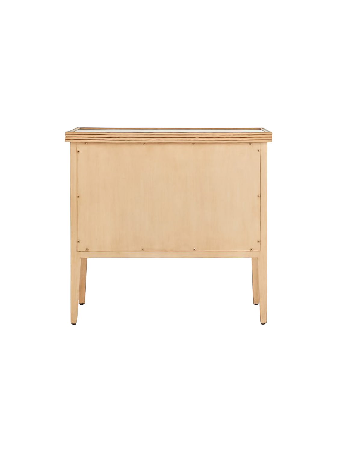 Barton Nightstand - Mahogany Wood, Metal Base