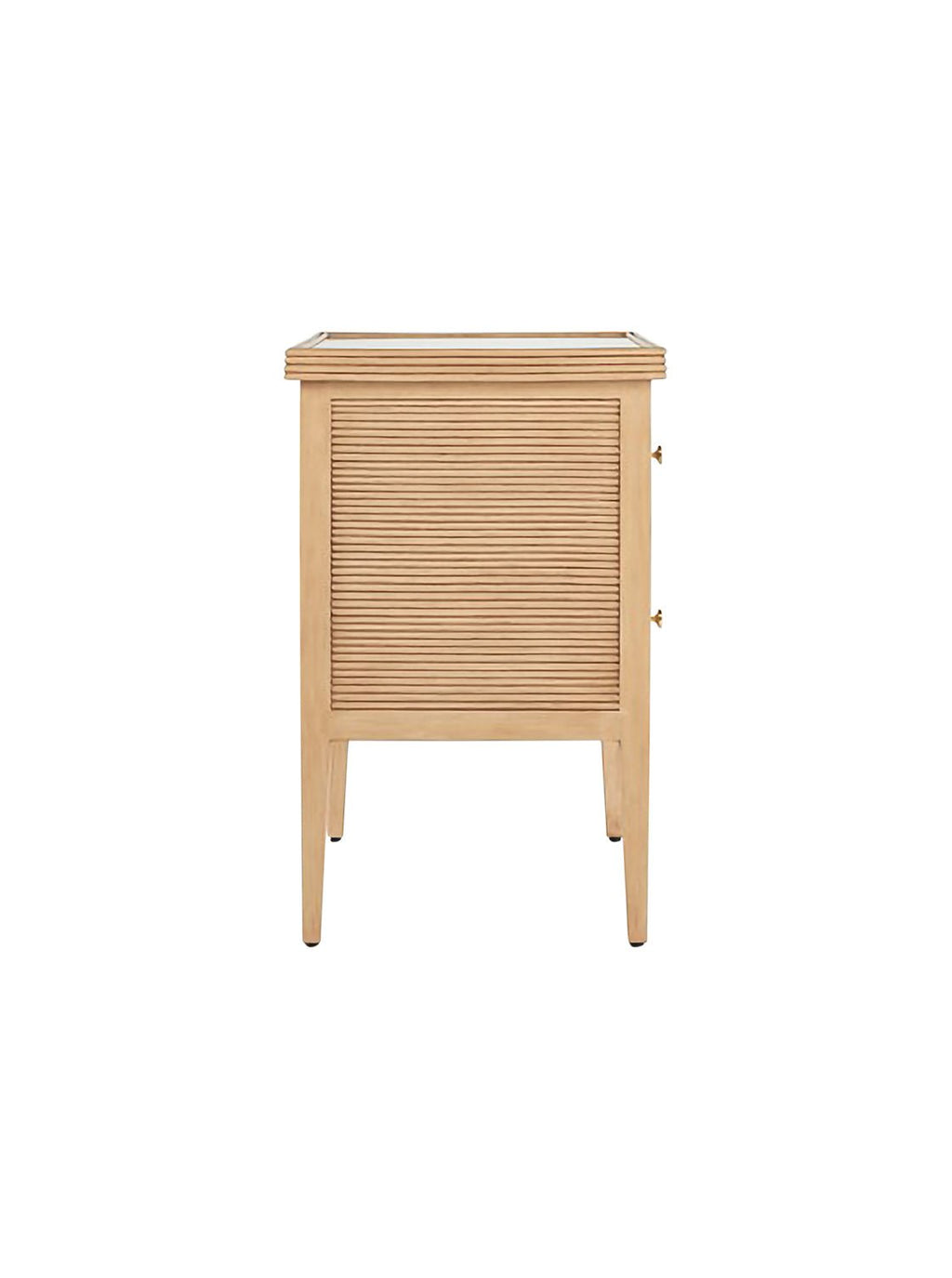 Barton Nightstand - Mahogany Wood, Metal Base