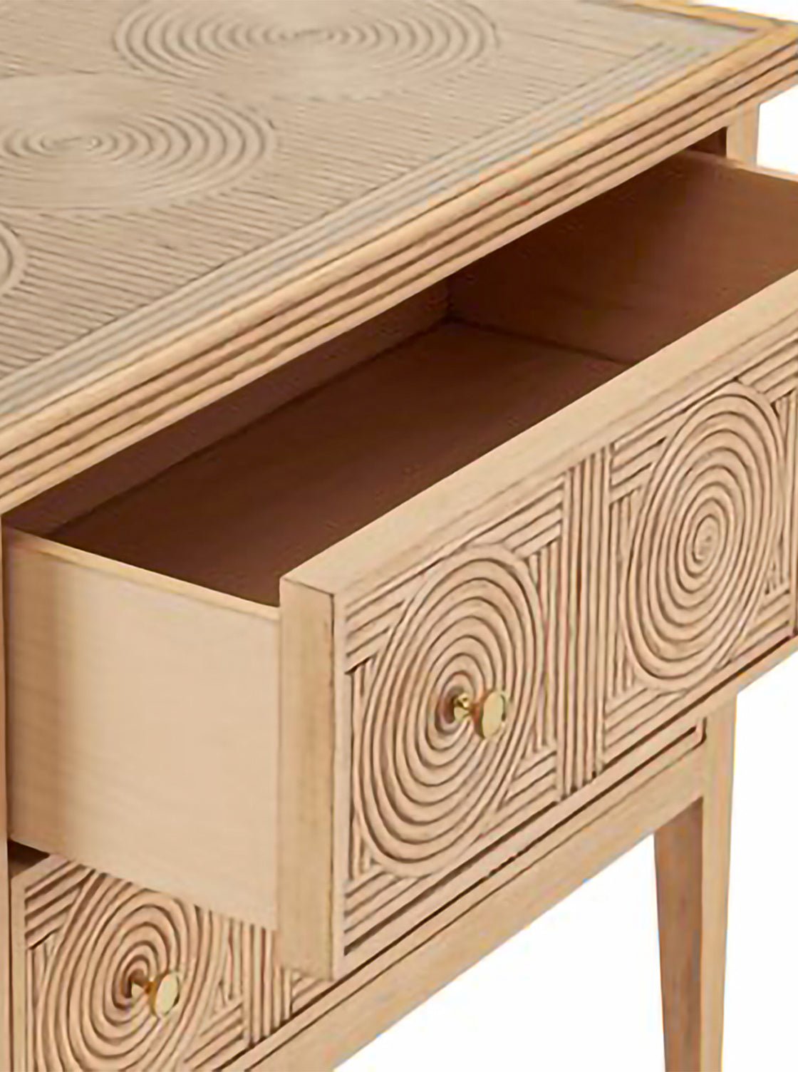 Barton Nightstand - Mahogany Wood, Metal Base