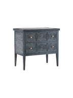 Barton Nightstand - Mahogany Wood, Metal Base