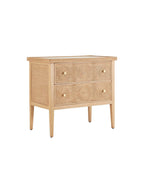 Barton Nightstand - Mahogany Wood, Metal Base