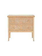 Barton Nightstand - Mahogany Wood, Metal Base