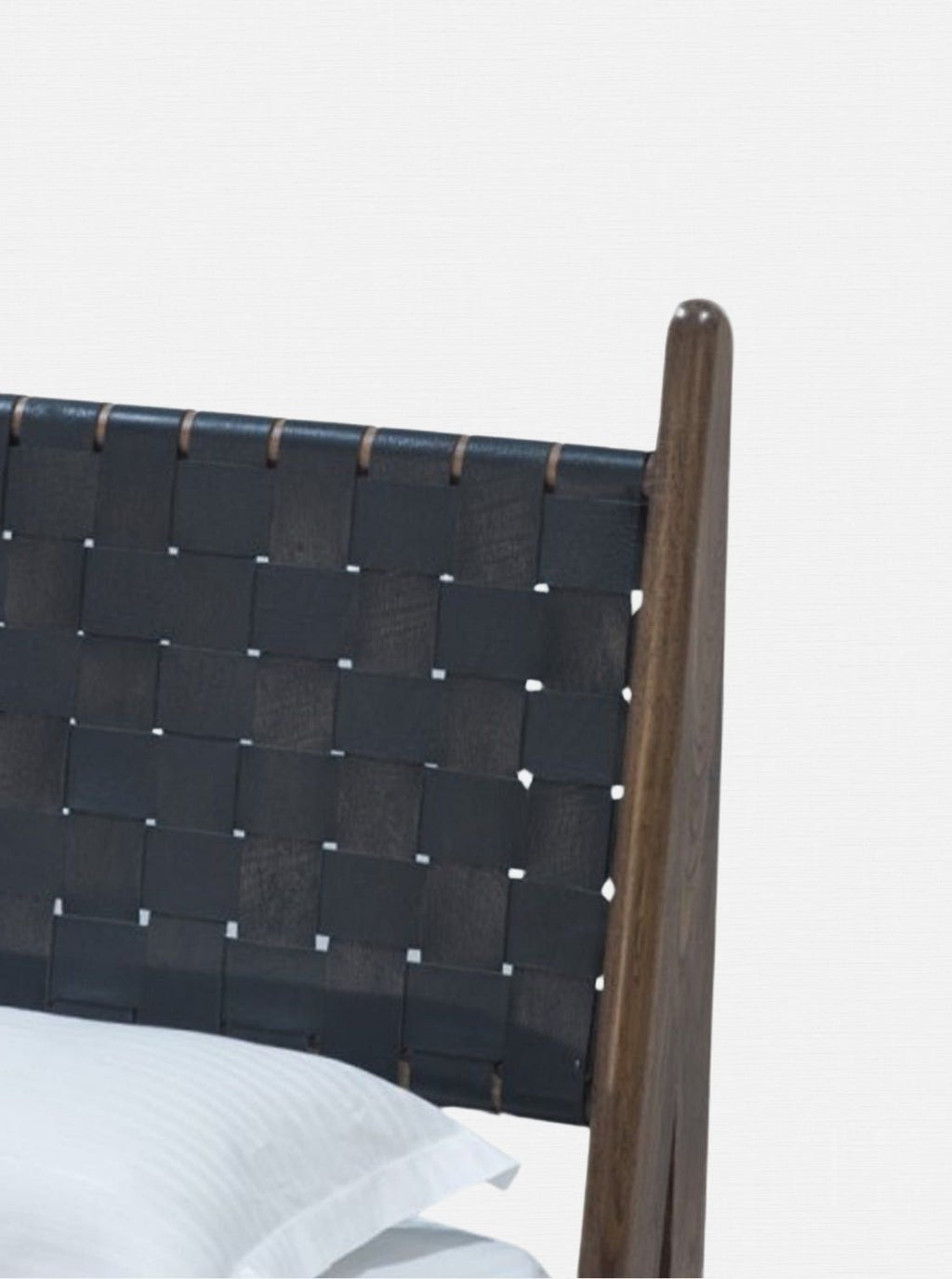 Benton Bed - Leather, Teak Wood