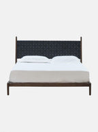 Benton Bed - Leather, Teak Wood