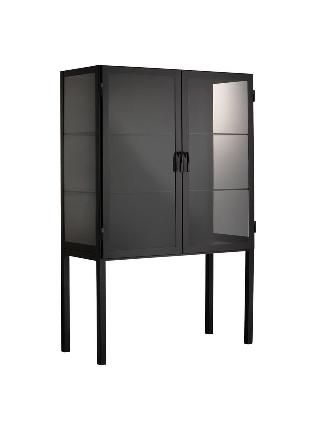 Birdie Small Cabinet - Metal Base, Glass Top