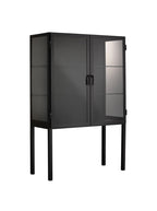 Birdie Small Cabinet - Metal Base, Glass Top