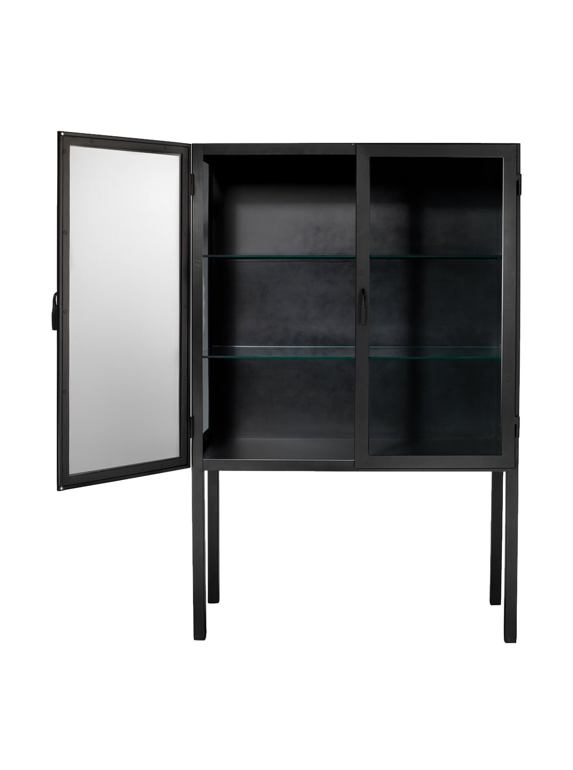 Birdie Small Cabinet - Metal Base, Glass Top