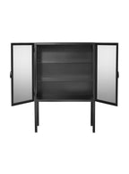 Birdie Small Cabinet - Metal Base, Glass Top
