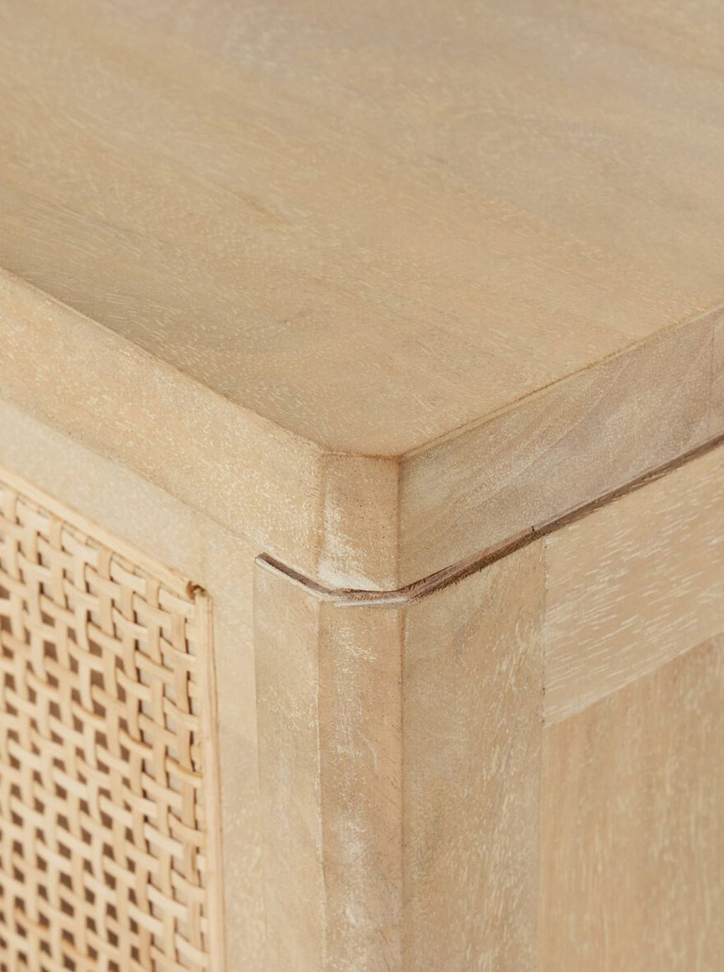 Bria Nine Drawer Dresser - Mango Wood, Cane Detail