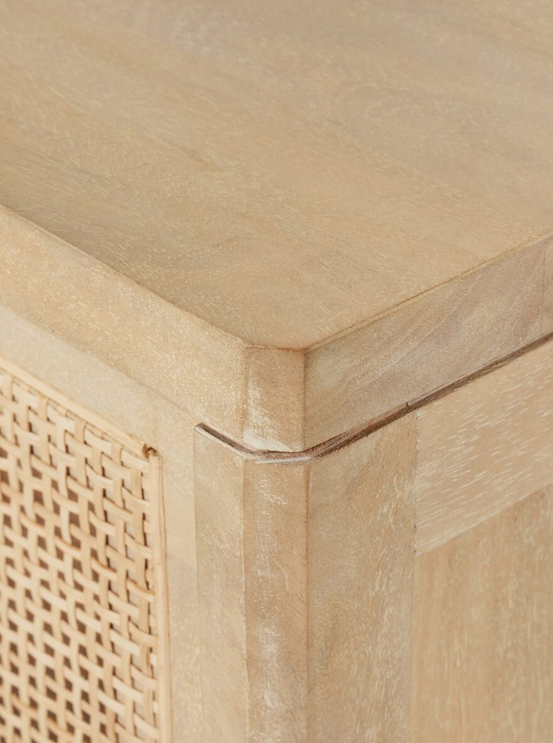 Bria Nine Drawer Dresser - Mango Wood, Cane Detail