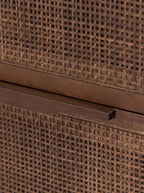 Bria Nine Drawer Dresser - Mango Wood, Cane Detail