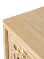 Bria Nine Drawer Dresser - Mango Wood, Cane Detail
