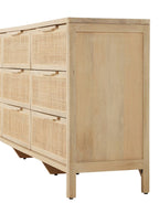 Bria Nine Drawer Dresser - Mango Wood, Cane Detail