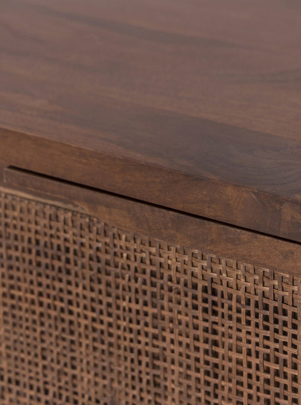 Bria Nine Drawer Dresser - Mango Wood, Cane Detail