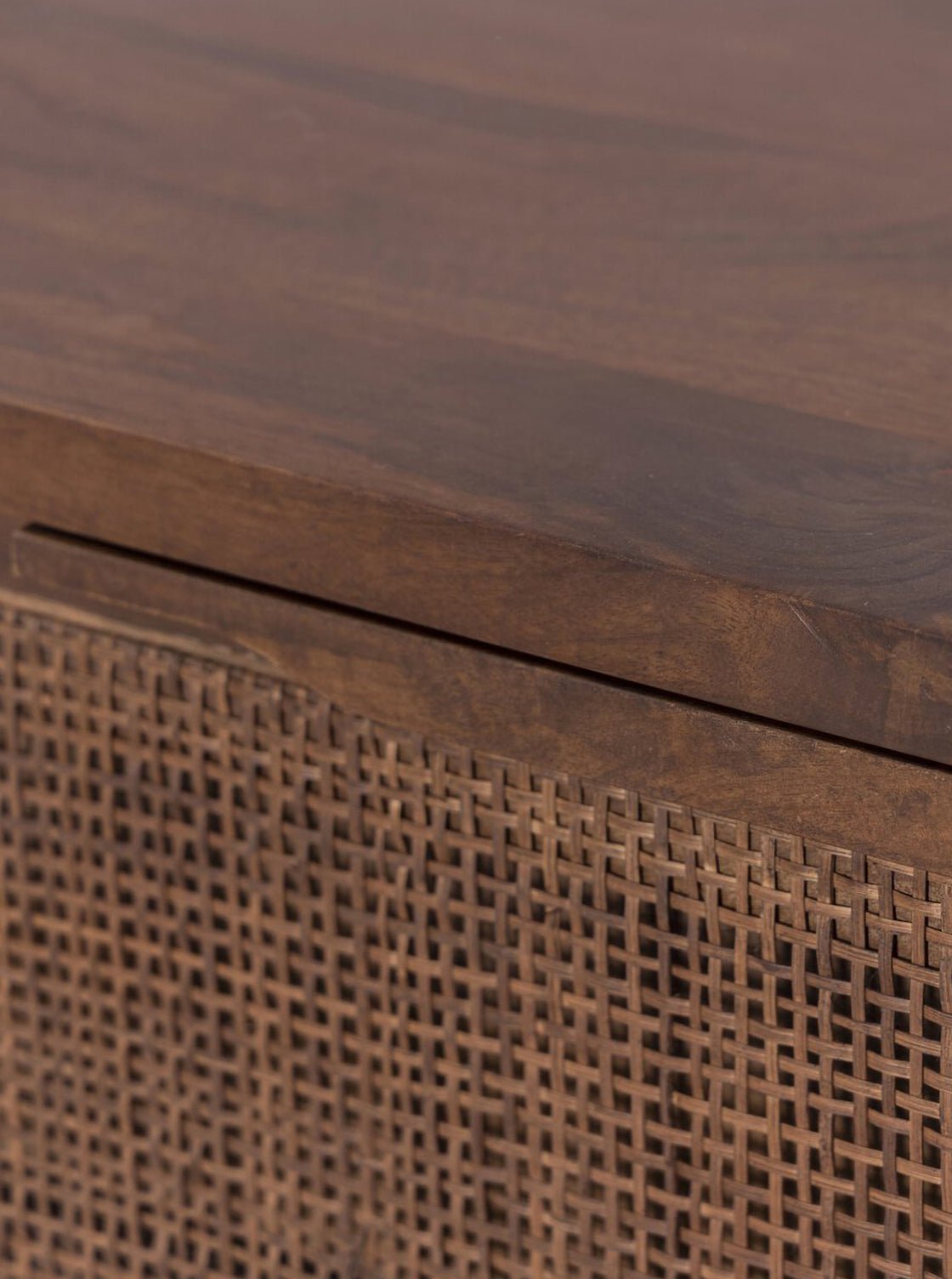 Bria Nine Drawer Dresser - Mango Wood, Cane Detail