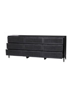 Bria Nine Drawer Dresser - Mango Wood, Cane Detail