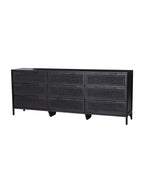 Bria Nine Drawer Dresser - Mango Wood, Cane Detail