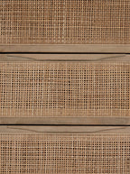 Bria Six Drawer Dresser - Mango Wood, Cane Detail