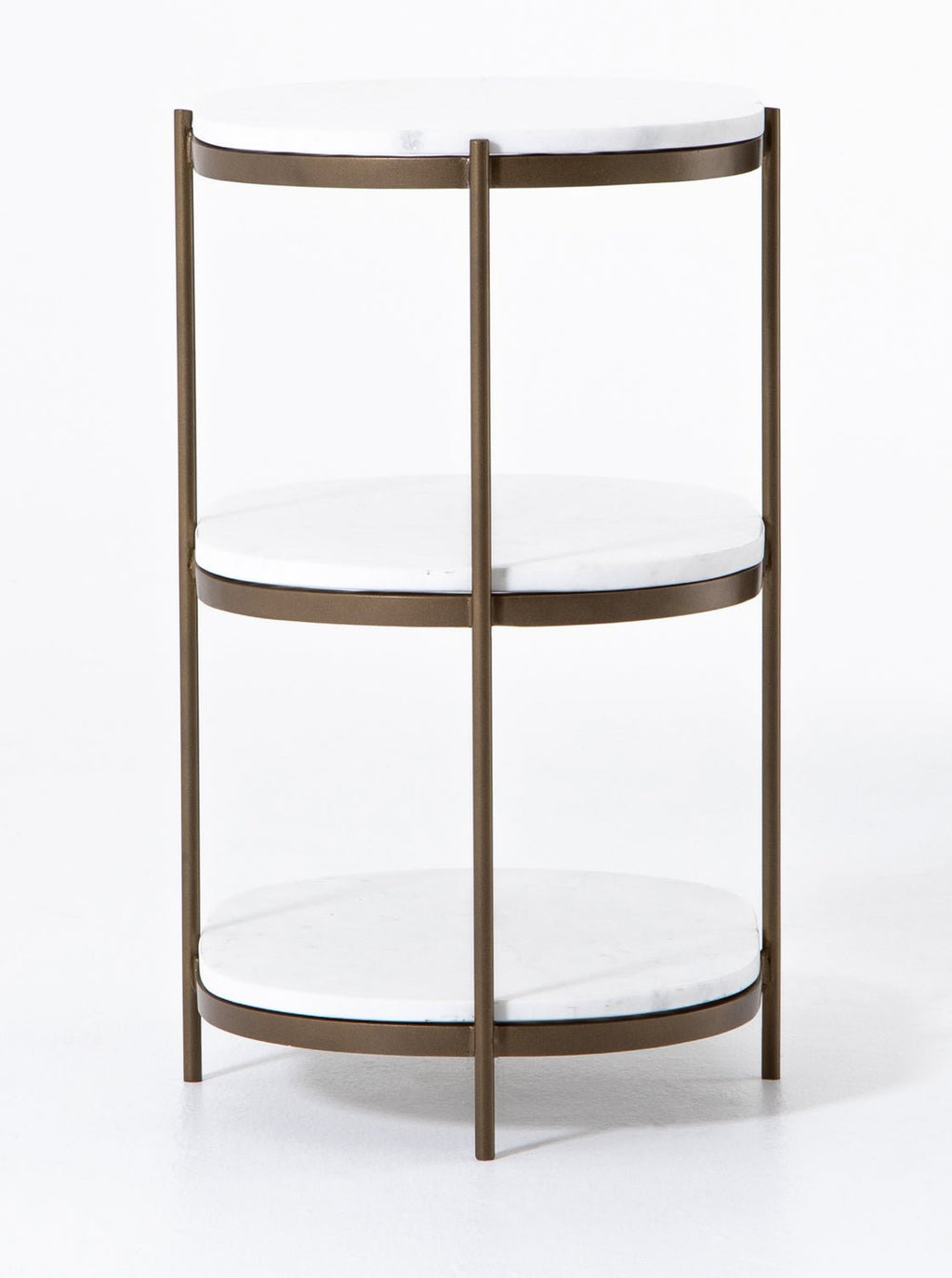 Brianne Oval Nightstand - Metal Base, Stone Top