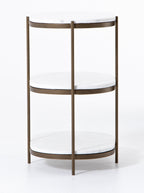 Brianne Oval Nightstand - Metal Base, Stone Top