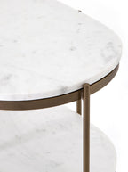 Brianne Oval Nightstand - Metal Base, Stone Top