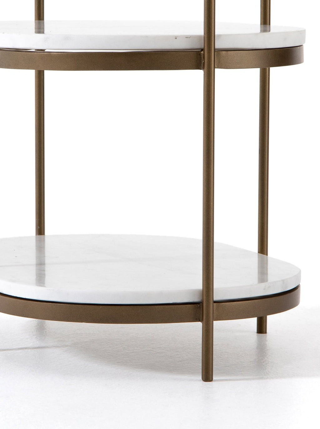 Brianne Oval Nightstand - Metal Base, Stone Top