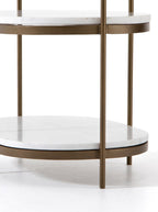 Brianne Oval Nightstand - Metal Base, Stone Top