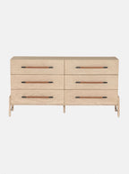 Campbell 6-Drawer Dresser - Leather, Oak Wood