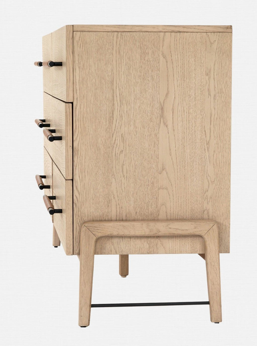 Campbell 6-Drawer Dresser - Leather, Oak Wood