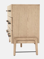 Campbell 6-Drawer Dresser - Leather, Oak Wood