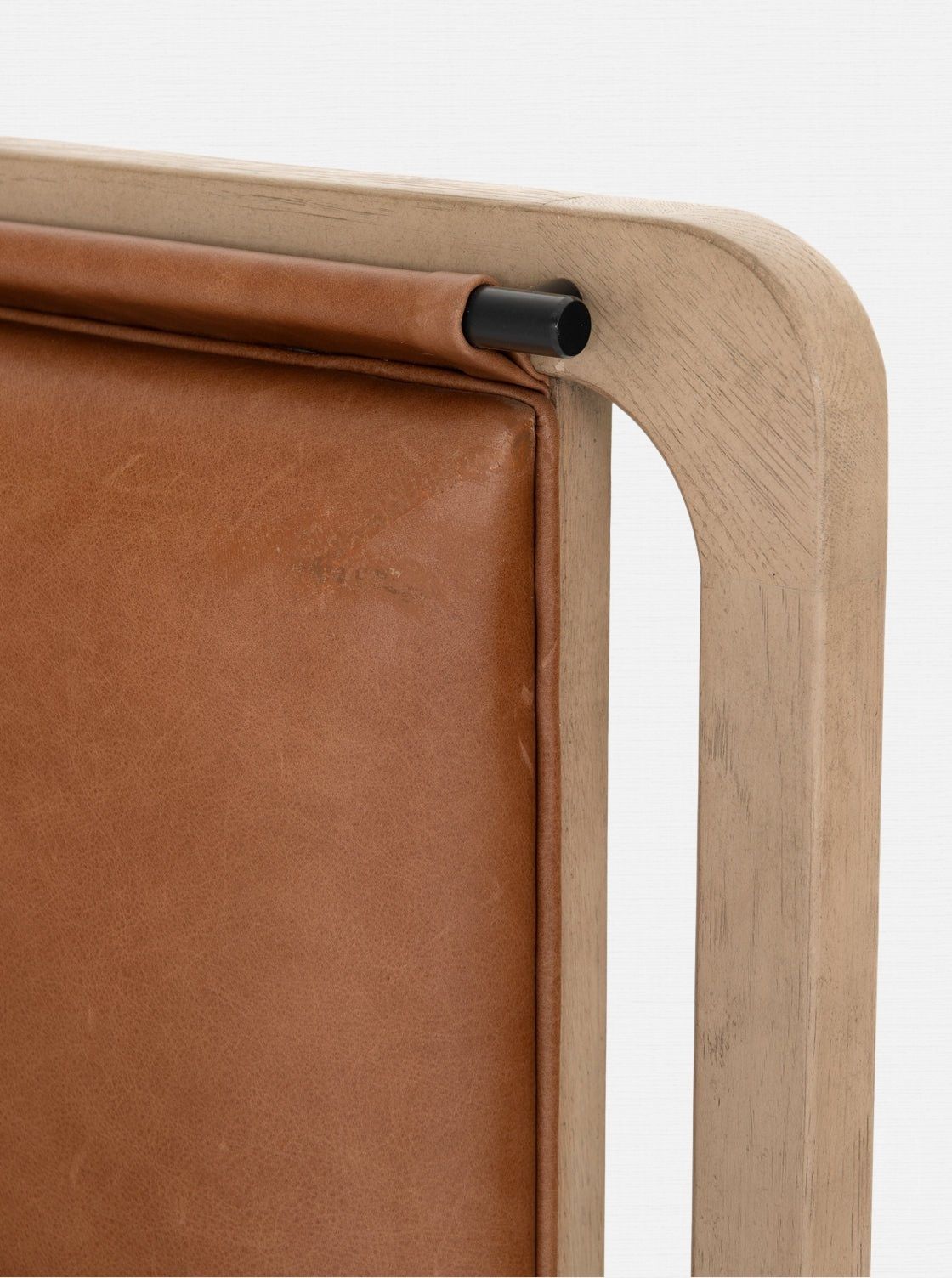 Campbell Bed - Leather, Oak Wood