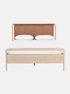 Campbell Bed - Leather, Oak Wood