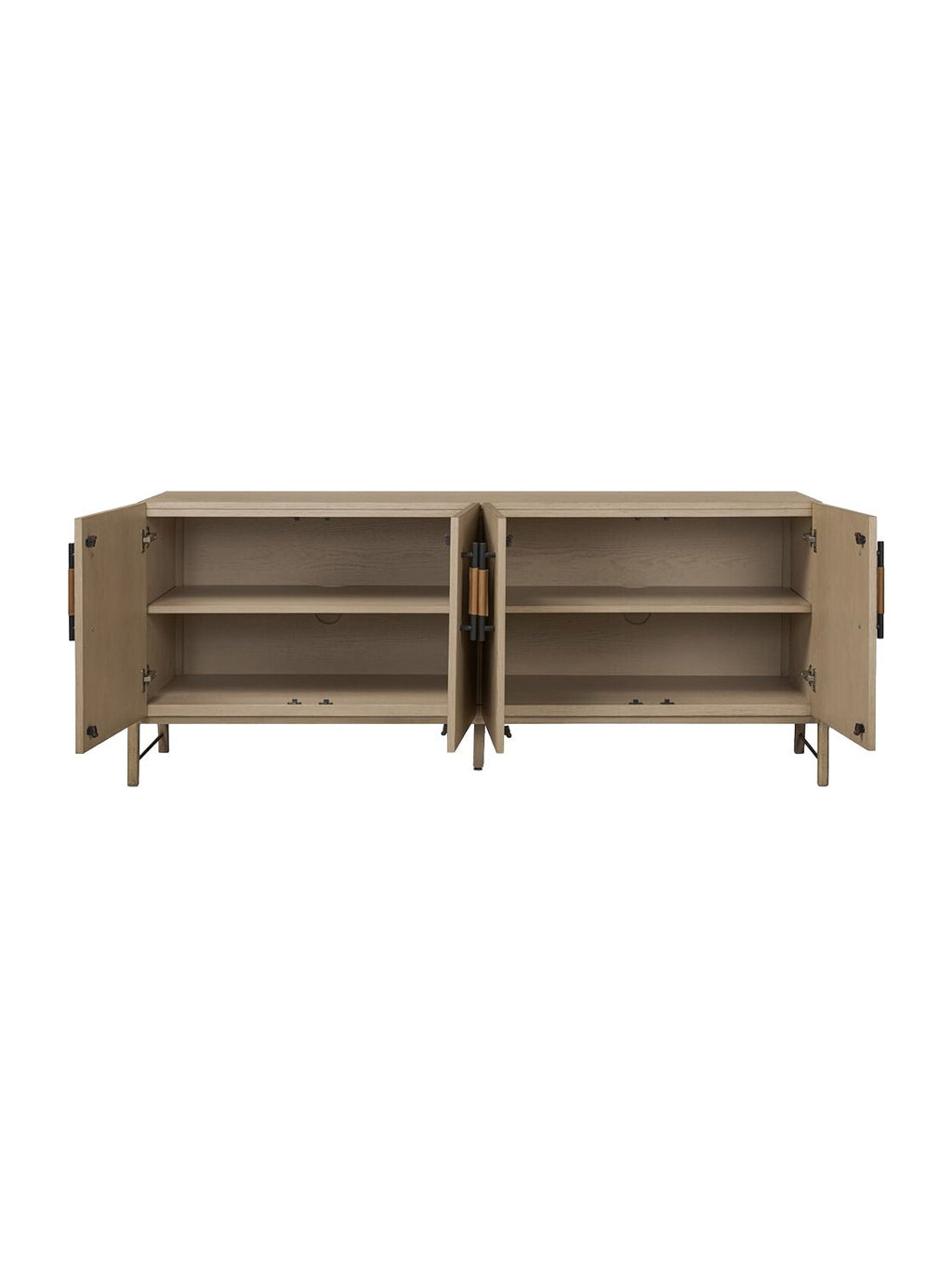 Campbell Sideboard - Leather, Oak Wood