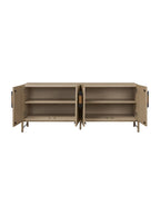 Campbell Sideboard - Leather, Oak Wood