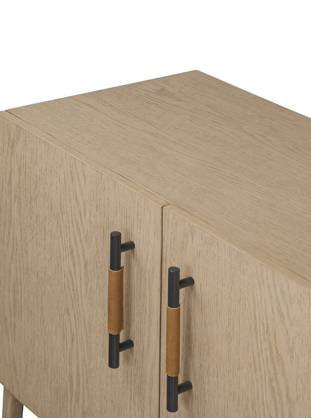 Campbell Sideboard - Leather, Oak Wood