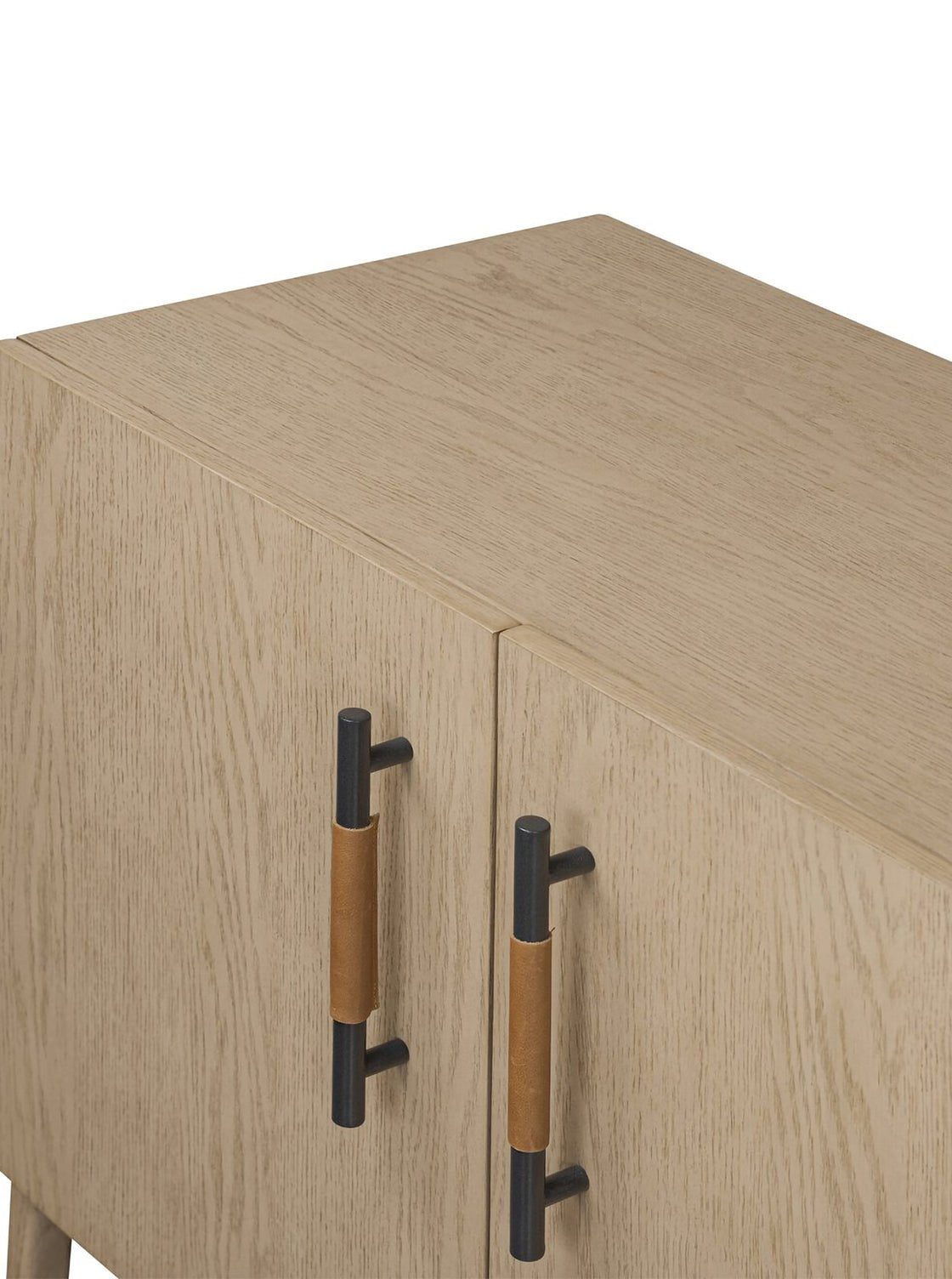 Campbell Sideboard - Leather, Oak Wood