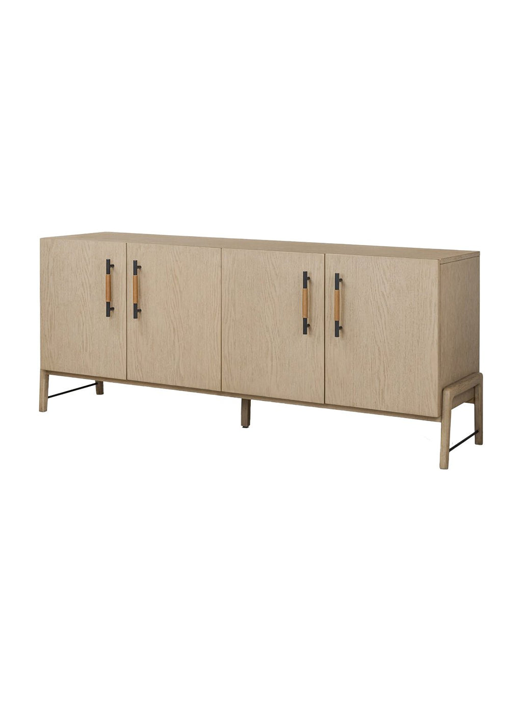 Campbell Sideboard - Leather, Oak Wood