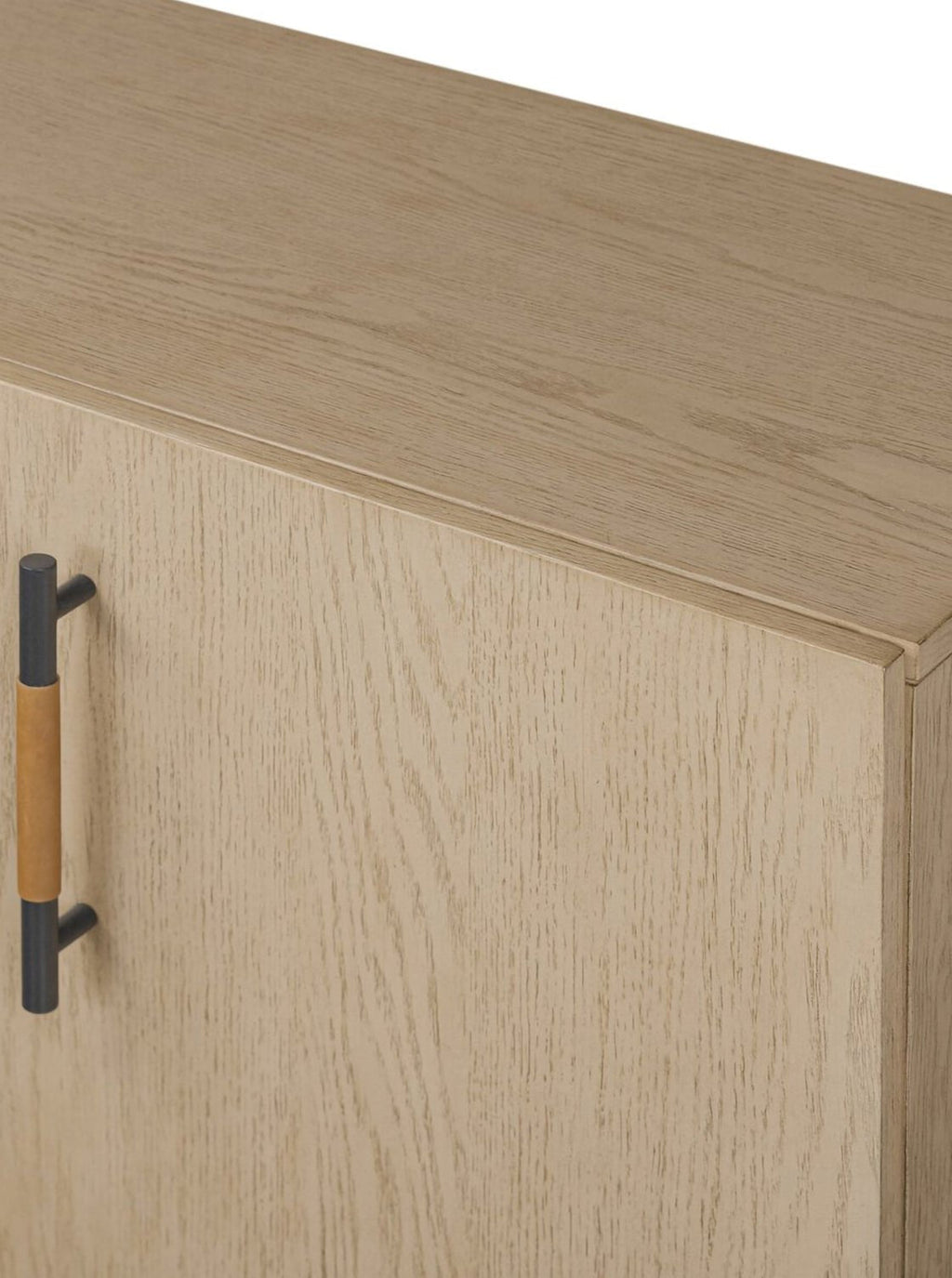 Campbell Sideboard - Leather, Oak Wood