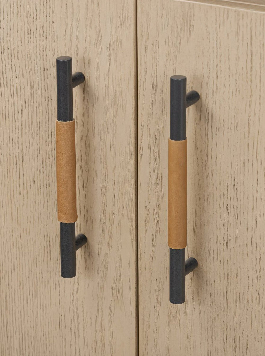 Campbell Sideboard - Leather, Oak Wood