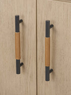 Campbell Sideboard - Leather, Oak Wood