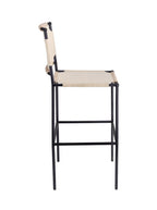 Casey Bar + Counter Stool - Leather, Metal Base