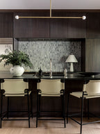 Casey Bar + Counter Stool - Leather, Metal Base