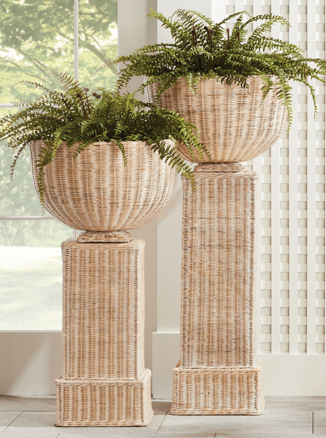 Charlie Rattan Pedestal - Cane Detail