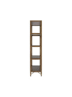 Chiara Bookcase - Mahogany Wood, Metal Base