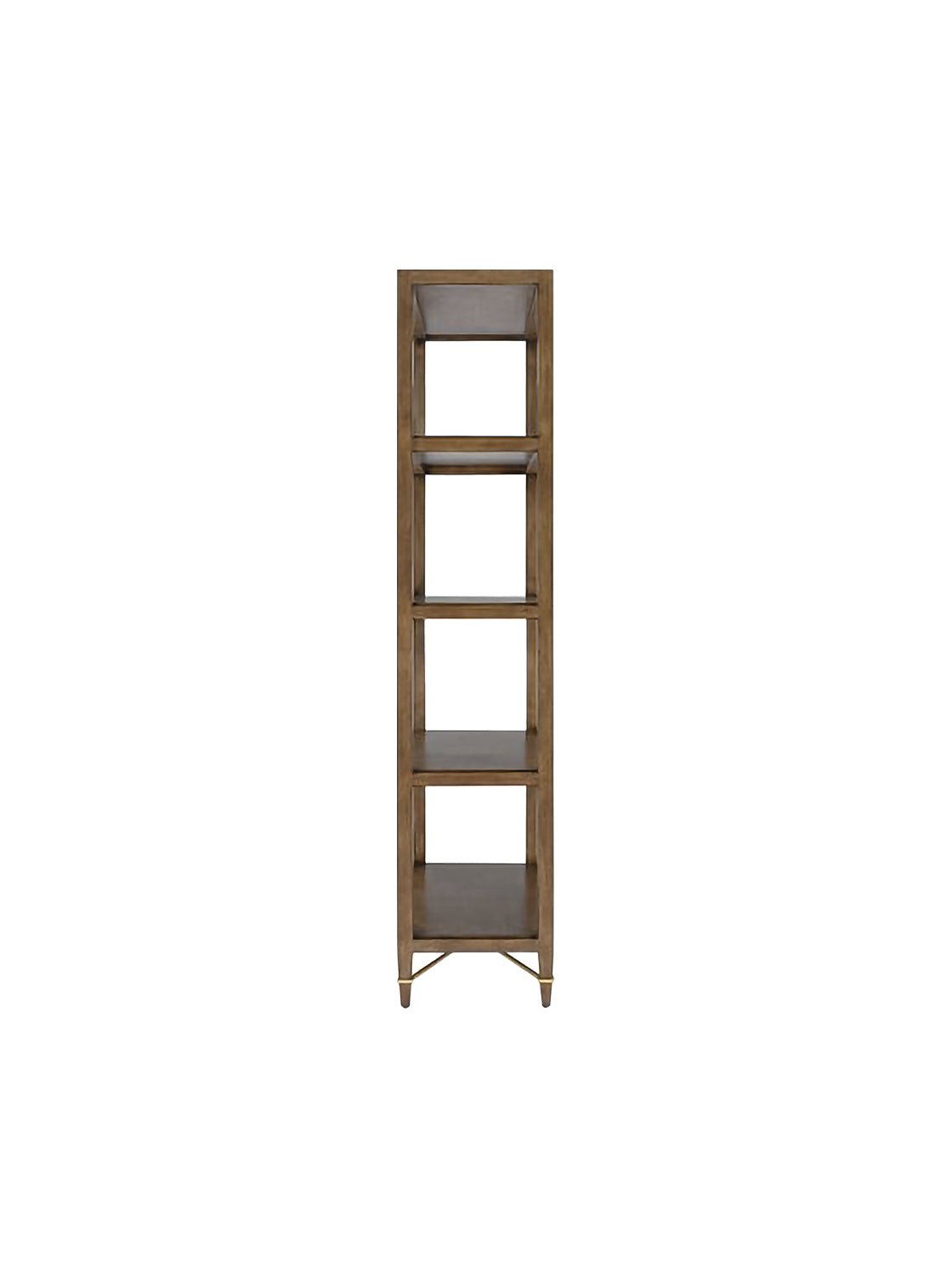 Chiara Bookcase - Mahogany Wood, Metal Base
