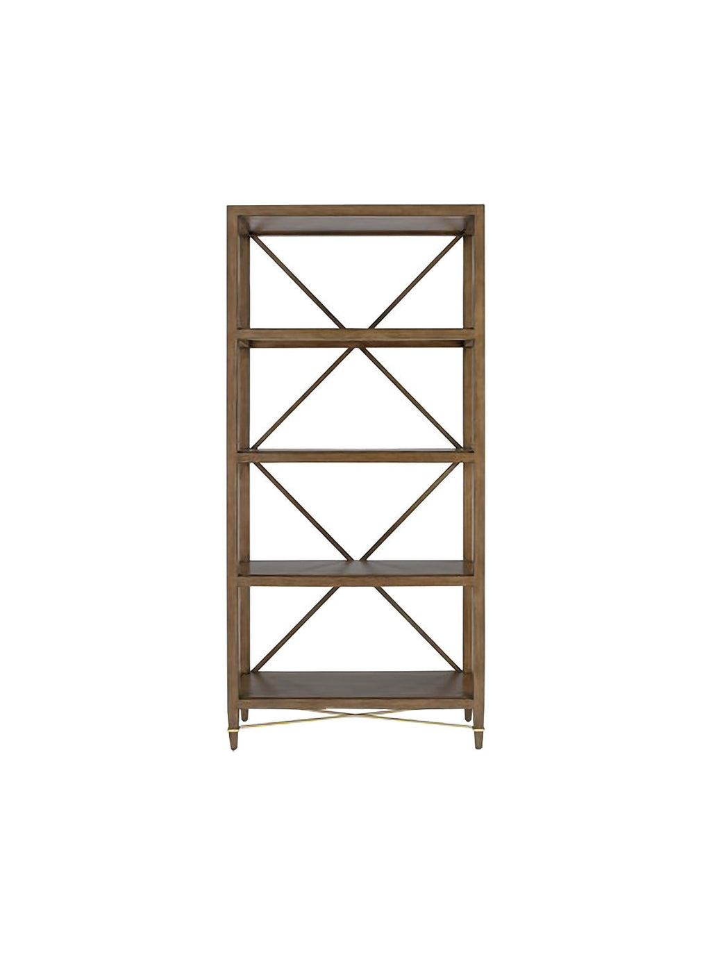 Chiara Bookcase - Mahogany Wood, Metal Base