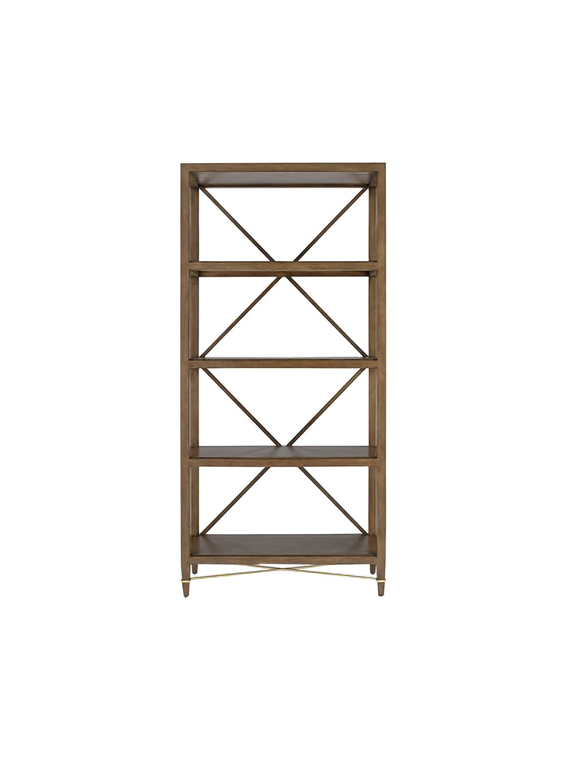 Chiara Bookcase - Mahogany Wood, Metal Base