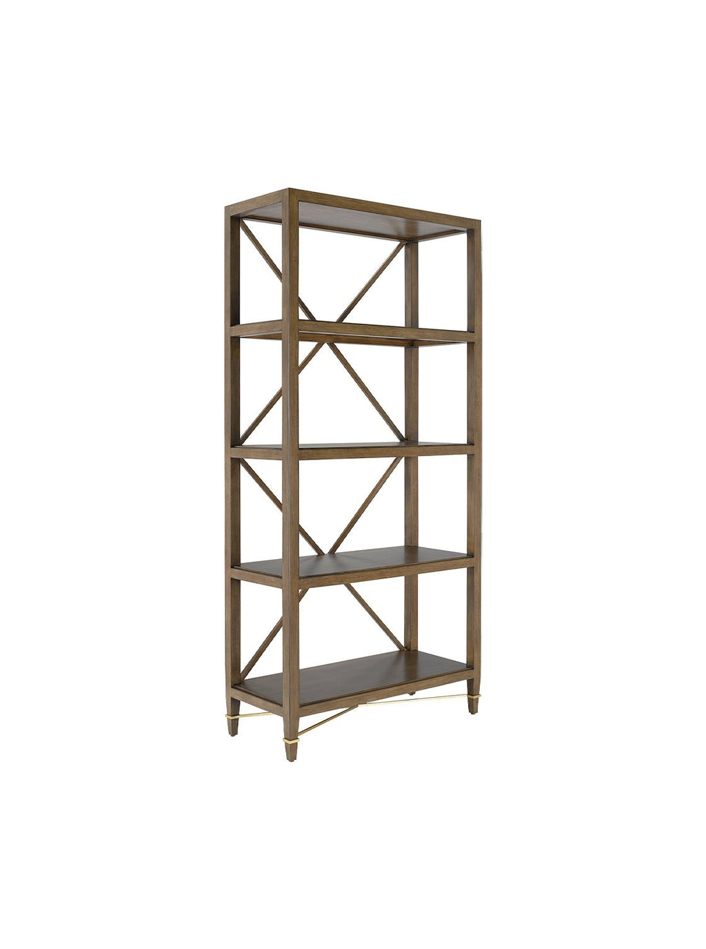 Chiara Bookcase - Mahogany Wood, Metal Base